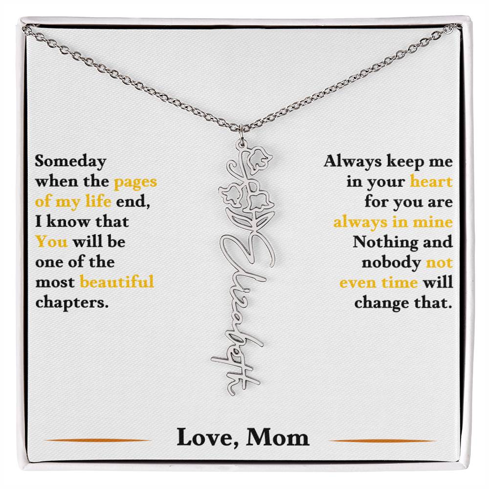 Birth Flower Necklace for Daughter