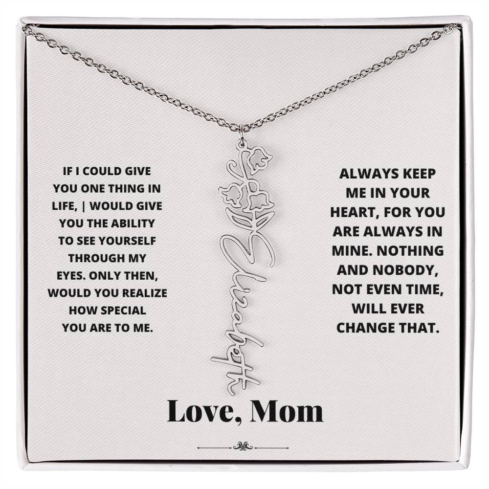 Birth Flower Necklace from loving mom