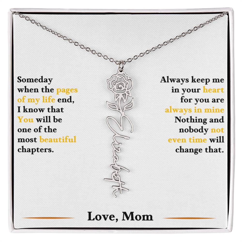 Birth Flower Necklace for Daughter