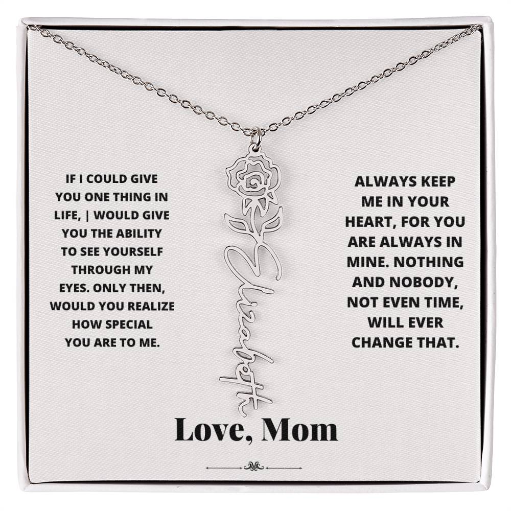 Birth Flower Necklace from loving mom
