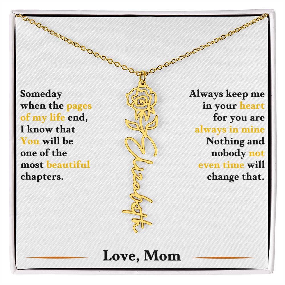 Birth Flower Necklace for Daughter