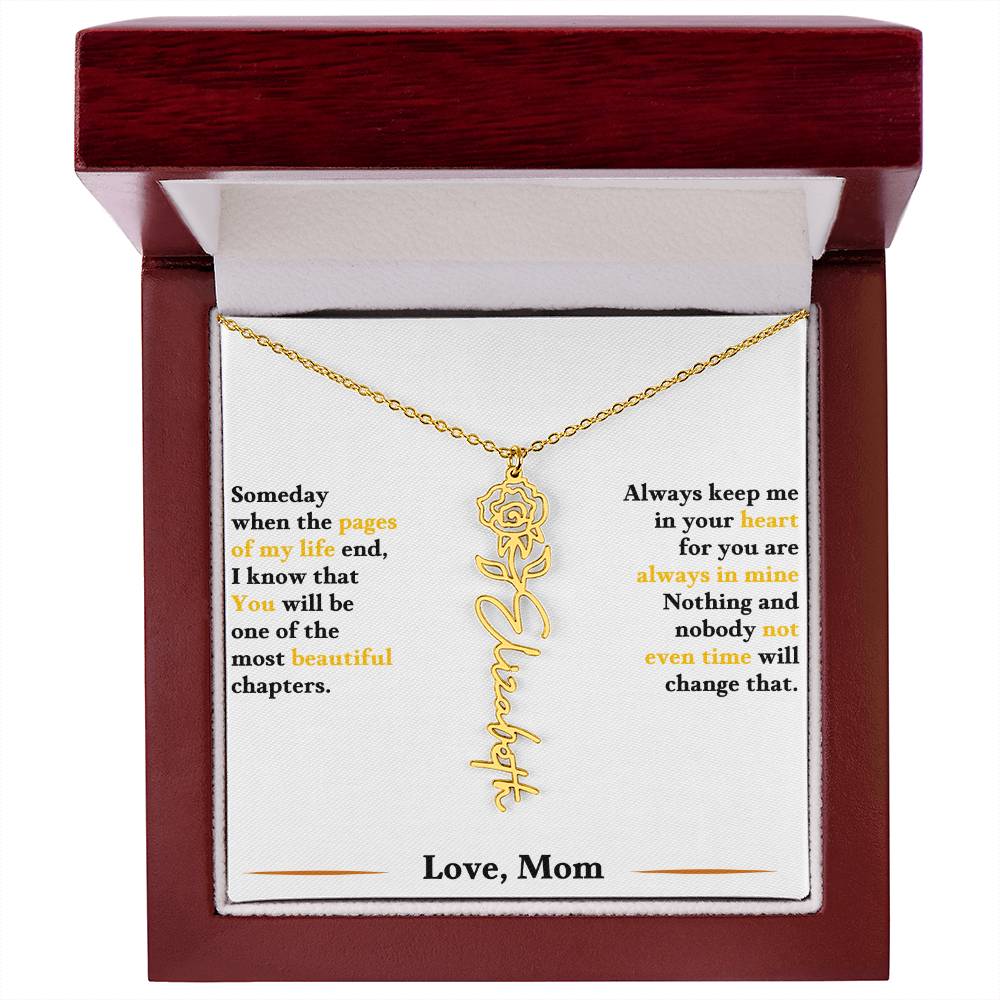 Birth Flower Necklace for Daughter