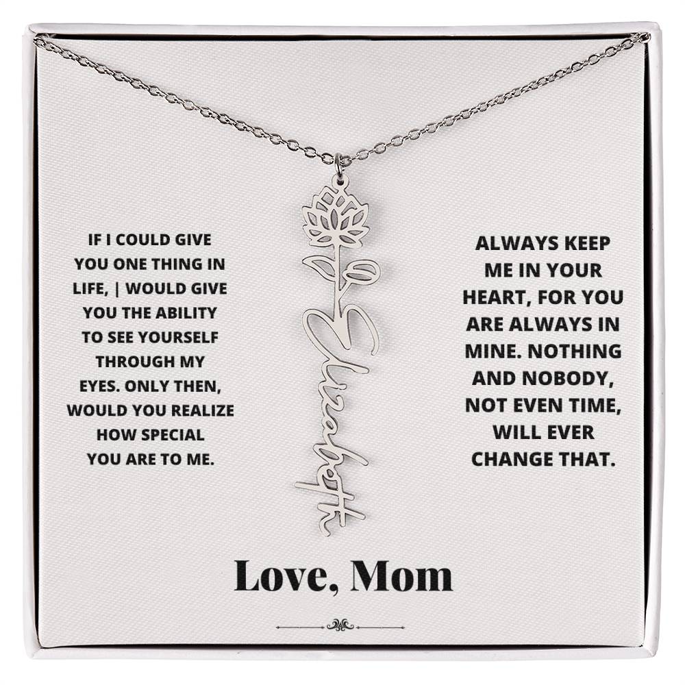 Birth Flower Necklace from loving mom