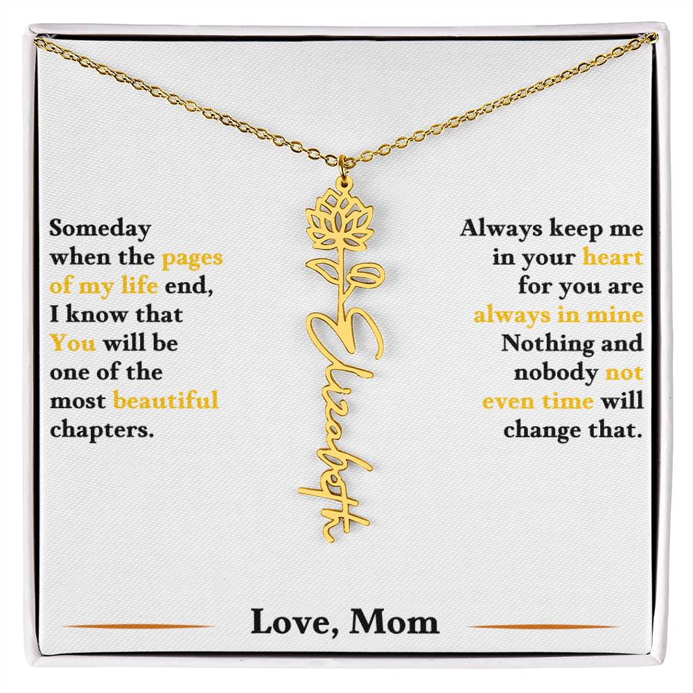 Birth Flower Necklace for Daughter