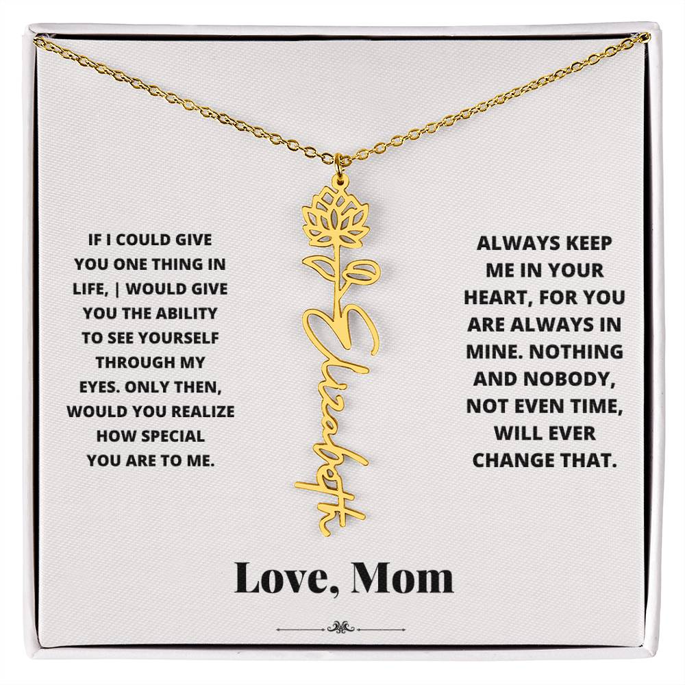 Birth Flower Necklace from loving mom