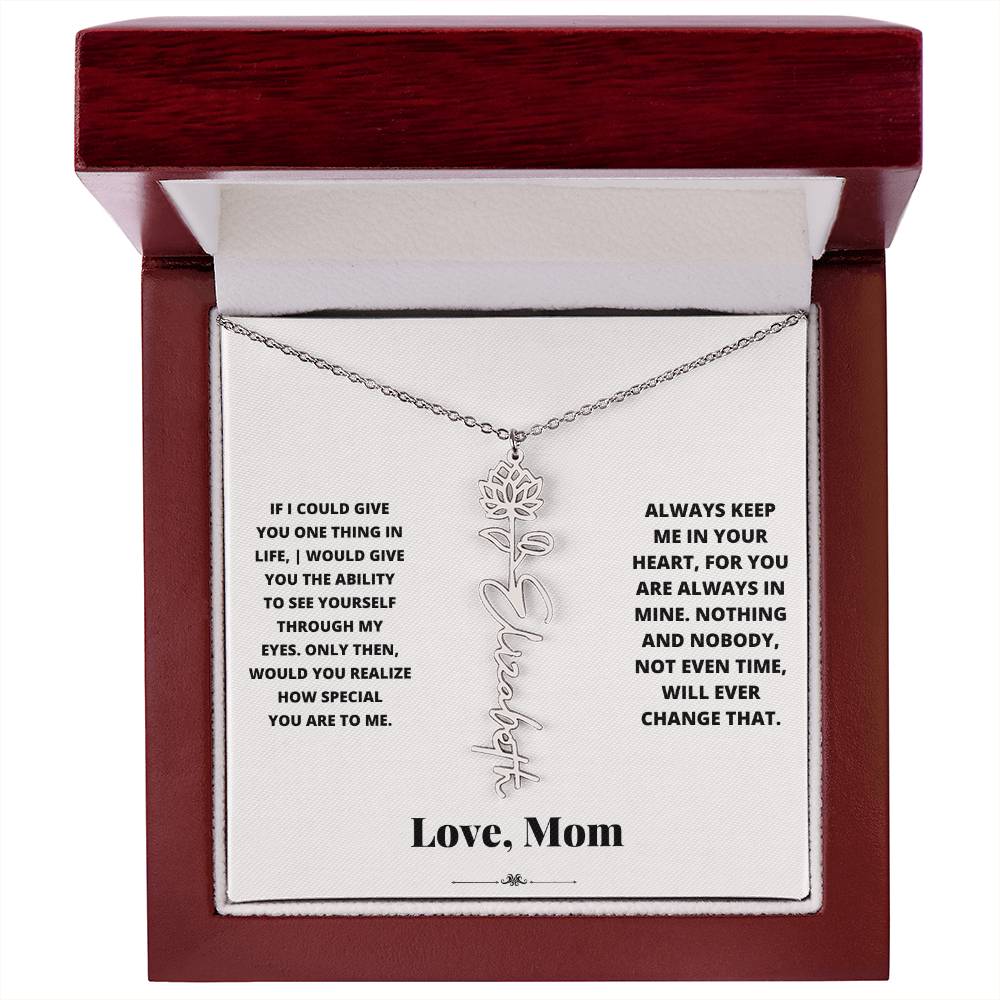 Birth Flower Necklace from loving mom