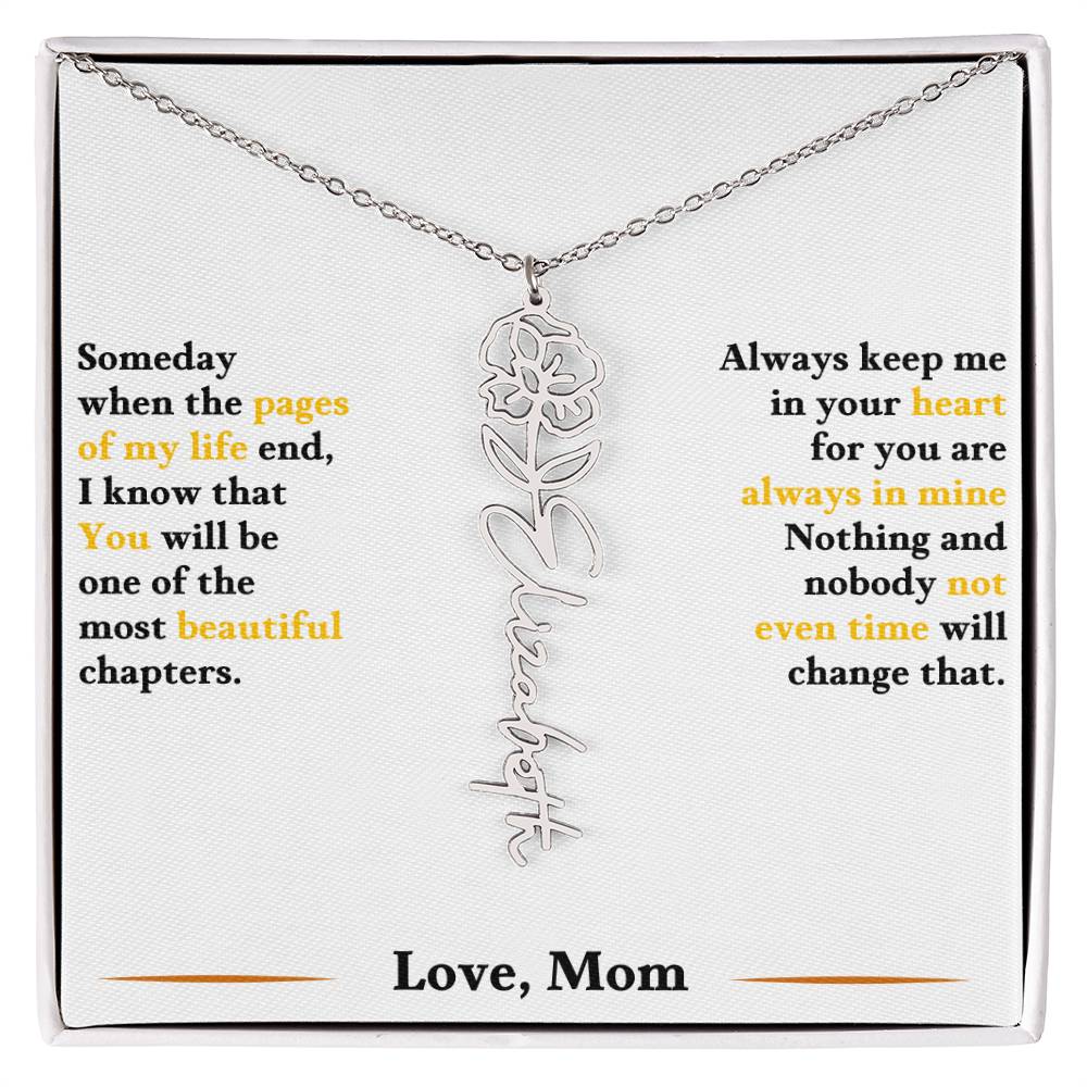 Birth Flower Necklace for Daughter