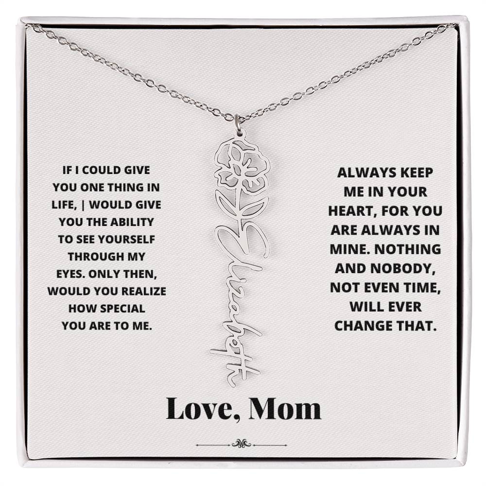 Birth Flower Necklace from loving mom