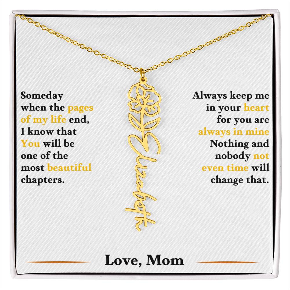 Birth Flower Necklace for Daughter