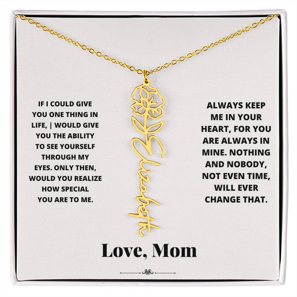Birth Flower Necklace from loving mom