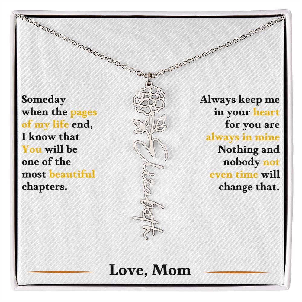 Birth Flower Necklace for Daughter