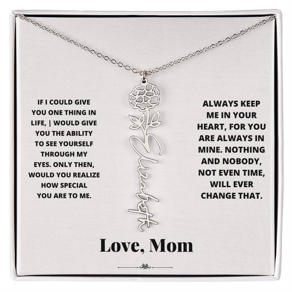 Birth Flower Necklace from loving mom