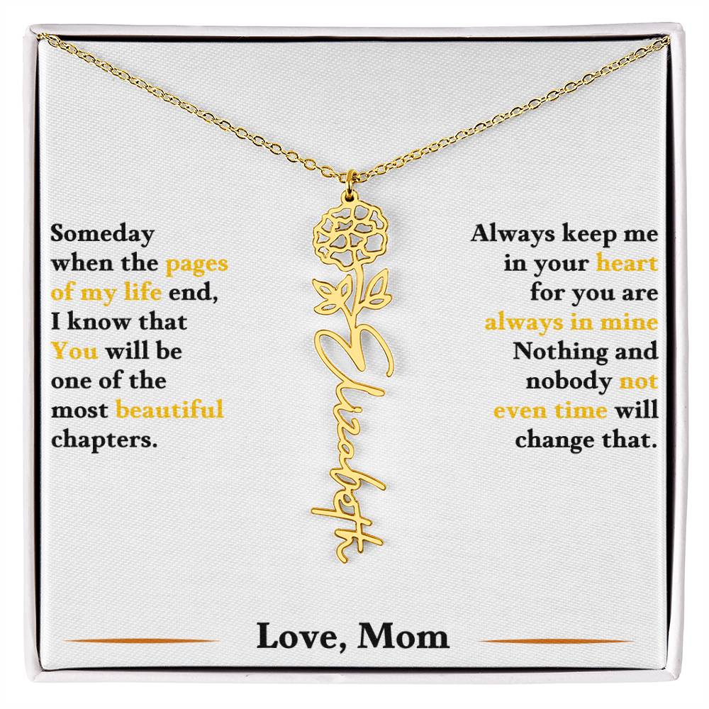 Birth Flower Necklace for Daughter