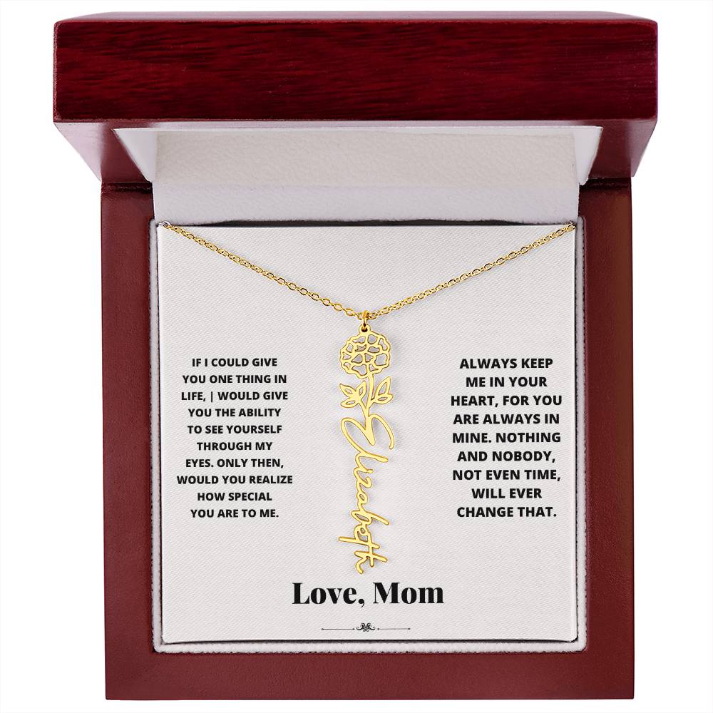 Birth Flower Necklace from loving mom