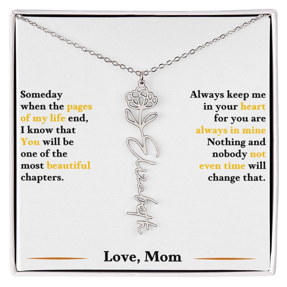 Birth Flower Necklace for Daughter