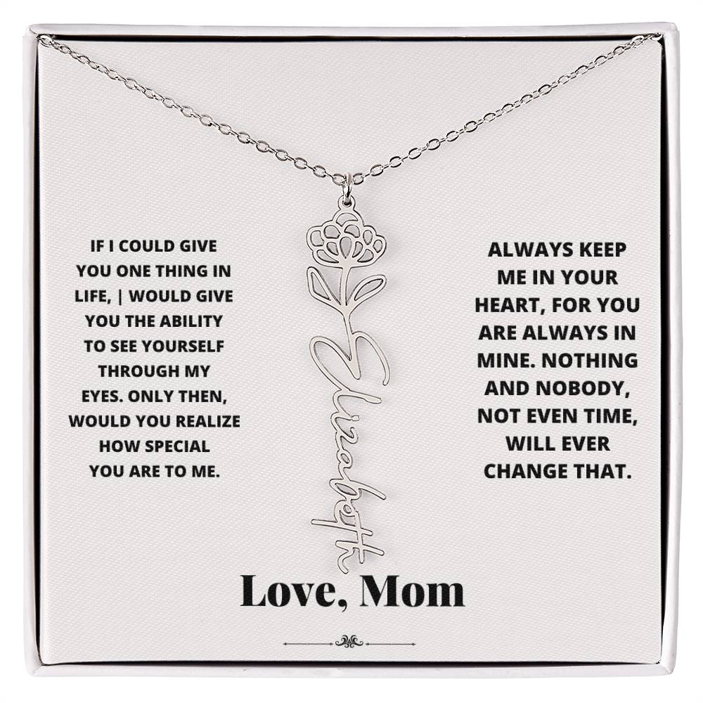 Birth Flower Necklace from loving mom
