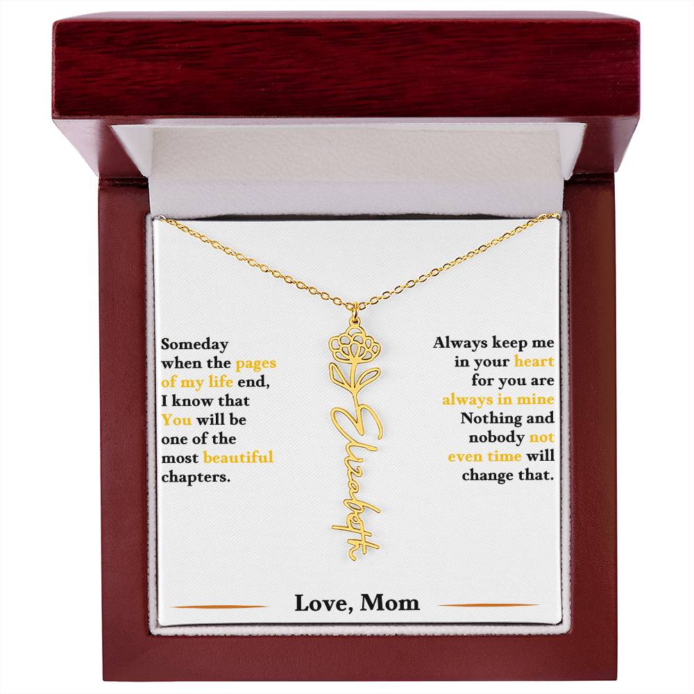 Birth Flower Necklace for Daughter