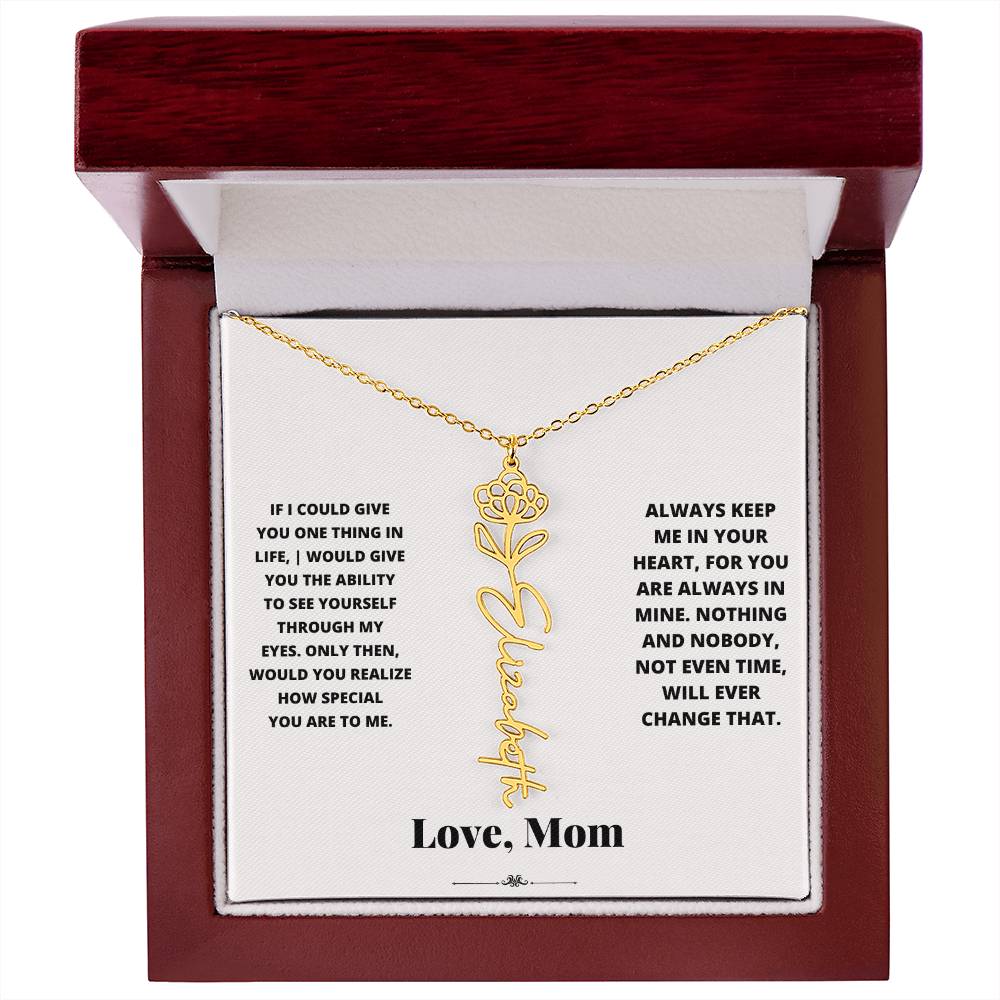 Birth Flower Necklace from loving mom