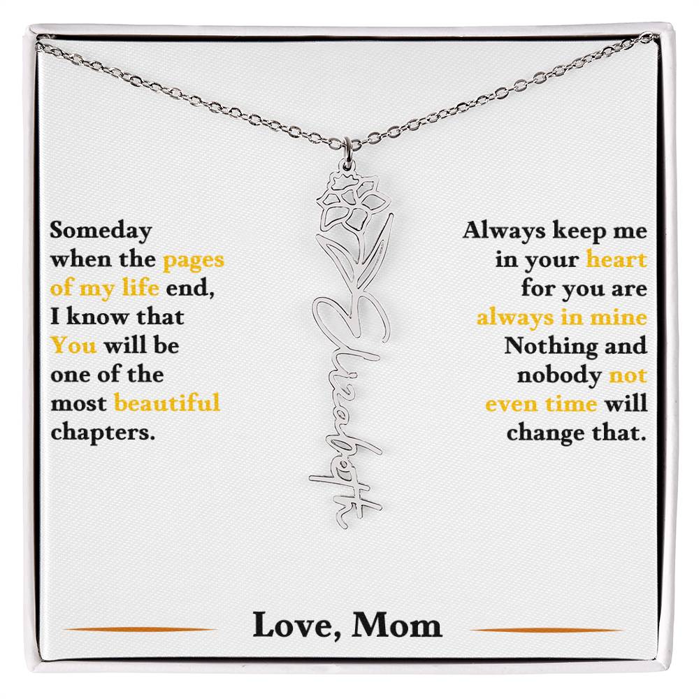 Birth Flower Necklace for Daughter