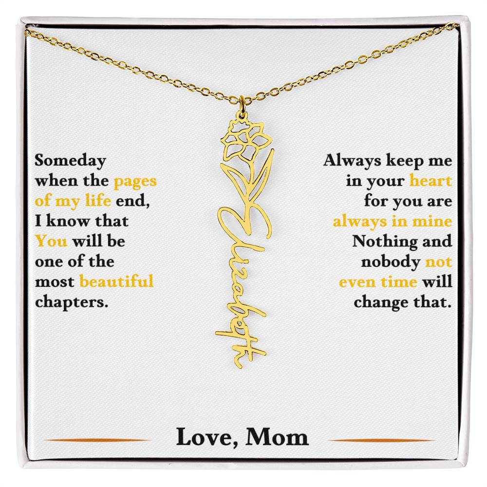 Birth Flower Necklace for Daughter