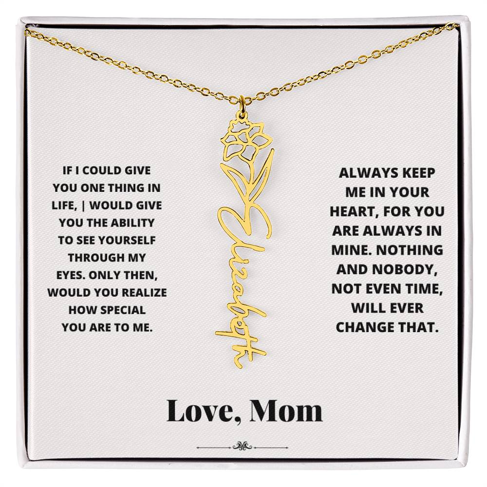 Birth Flower Necklace from loving mom