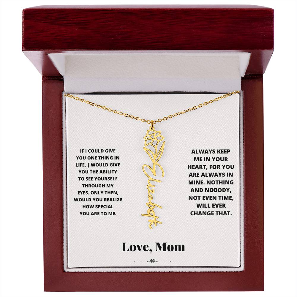 Birth Flower Necklace from loving mom