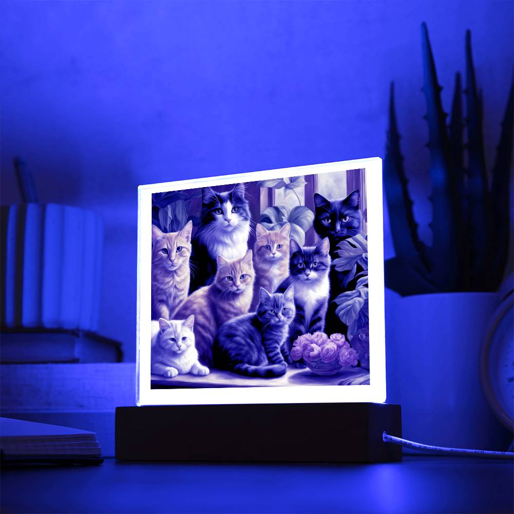 Cat Lovers Acrylic Plaque Nightlight