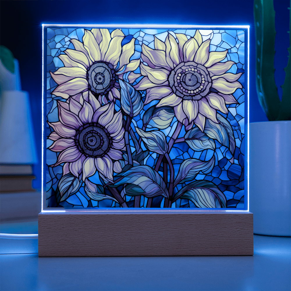 Sunflower Stained Glass LED Acrylic Decor