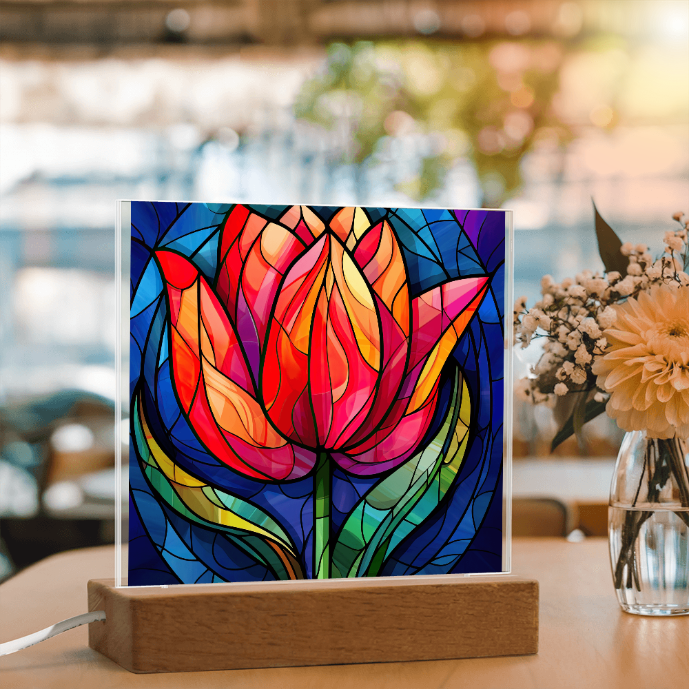 Stained Glass LED Acrylic Decor