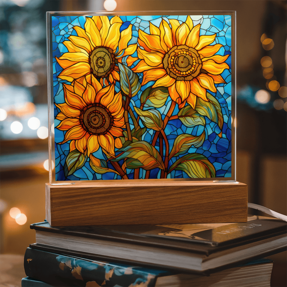 Sunflower Stained Glass LED Acrylic Decor