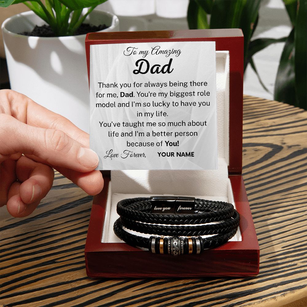 Love you forever bracelet for Dad - personalized