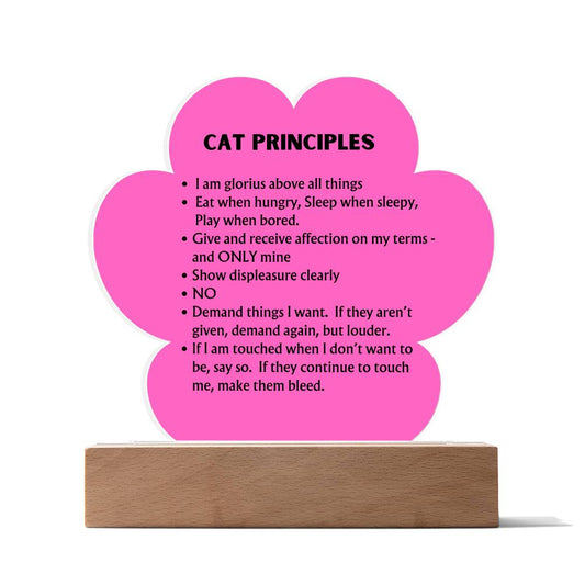Cat Principles Acrylic Plaque