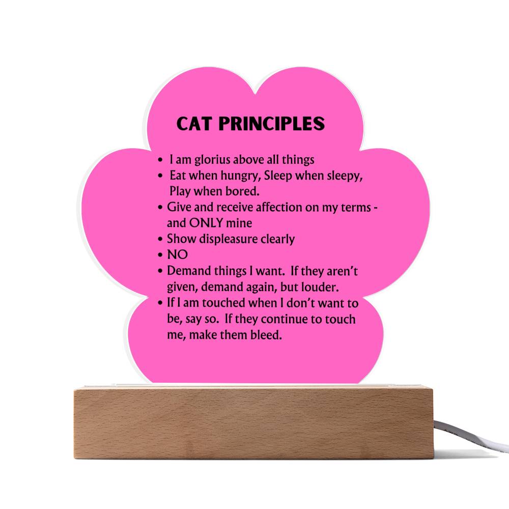 Cat Principles Acrylic Plaque