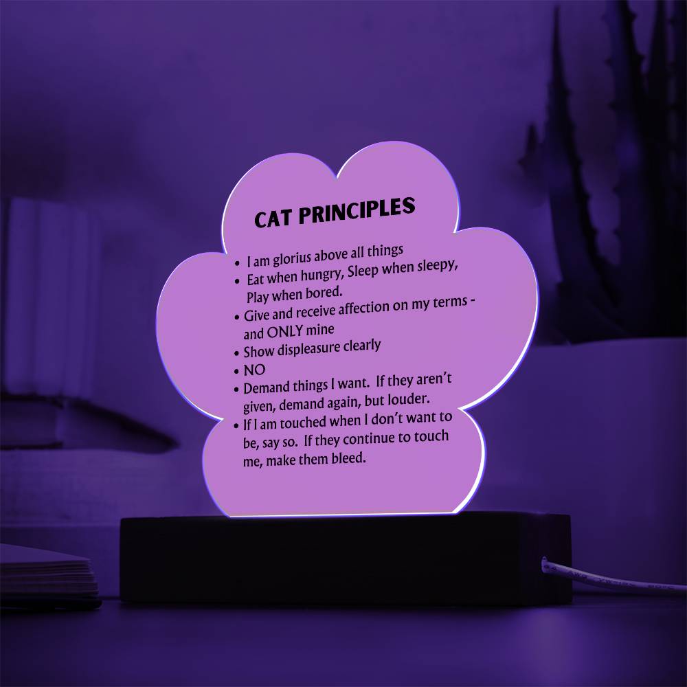 Cat Principles Acrylic Plaque