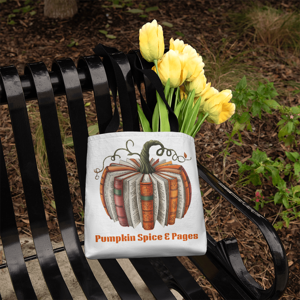 Pumpkin Book Tote Bag – Fall Gift for Teachers & Book Lovers