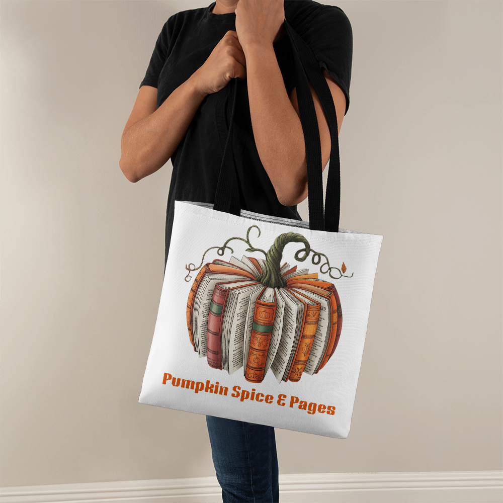 Pumpkin Book Tote Bag – Fall Gift for Teachers & Book Lovers