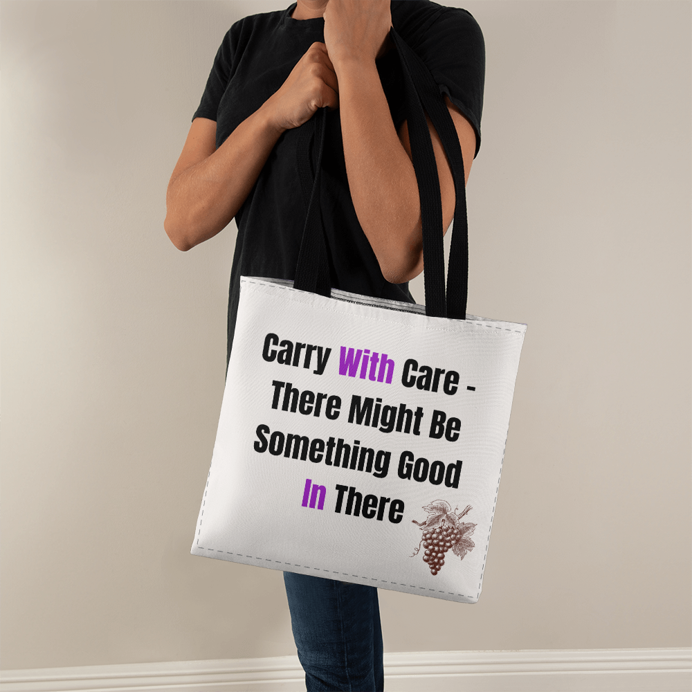 Wine Lover Tote Bag - Carry with Care Design