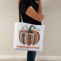 Pumpkin Book Tote Bag – Fall Gift for Teachers & Book Lovers
