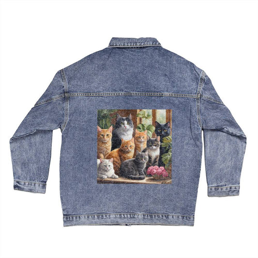 Cat lovers denim jacket