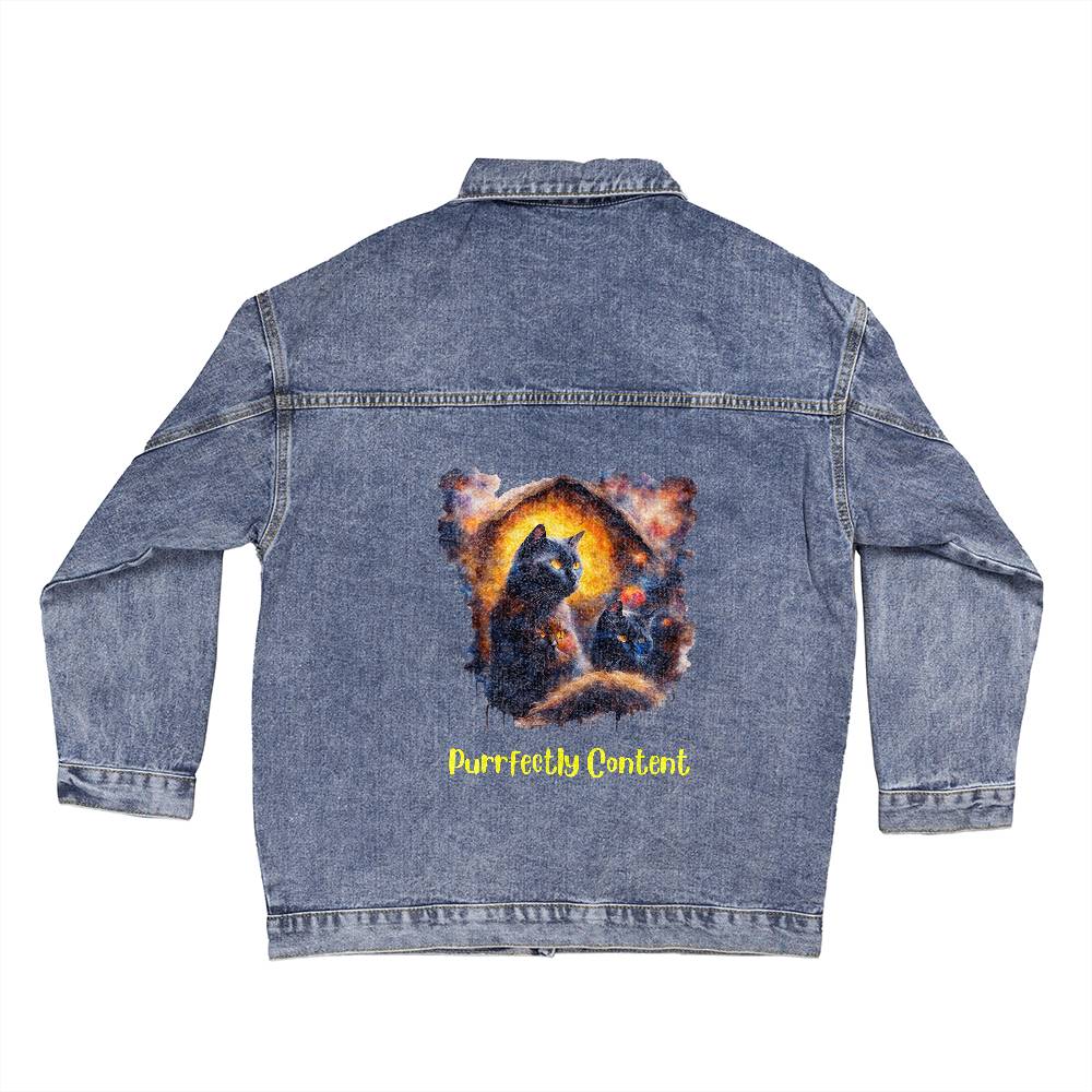 Purrfectly Content Denim Jacket