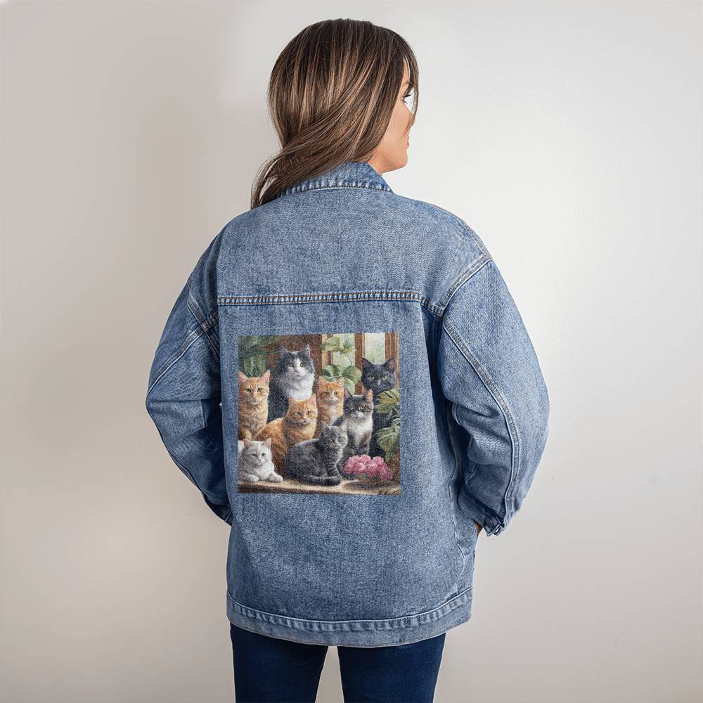Cat lovers denim jacket
