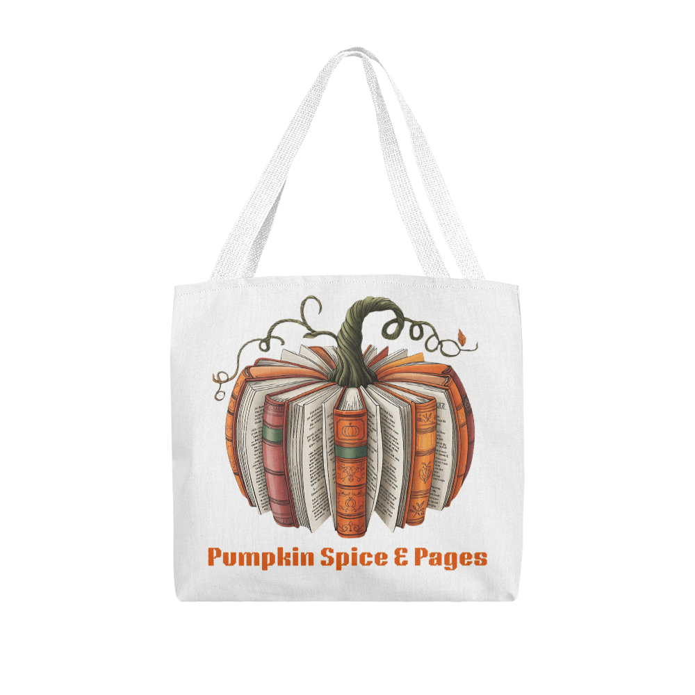 Pumpkin Book Tote Bag – Fall Gift for Teachers & Book Lovers