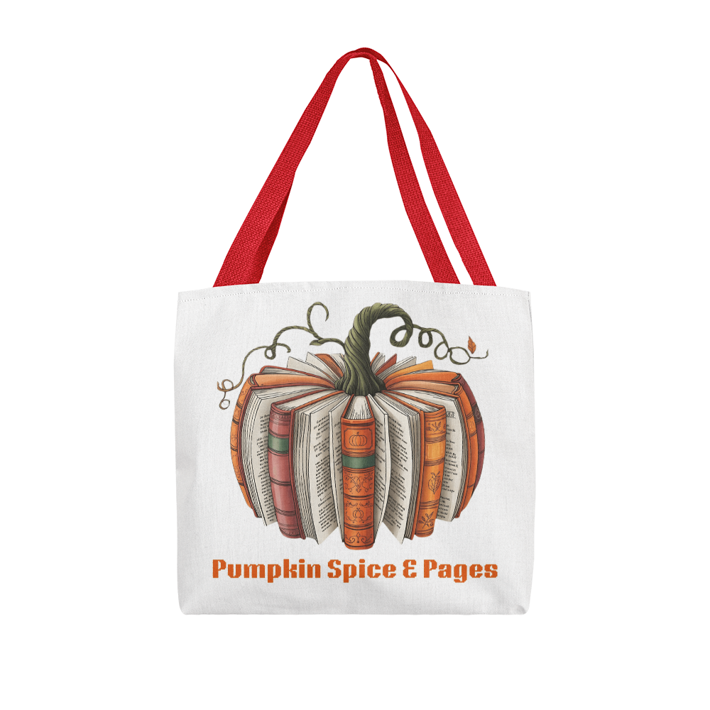 Pumpkin Book Tote Bag – Fall Gift for Teachers & Book Lovers