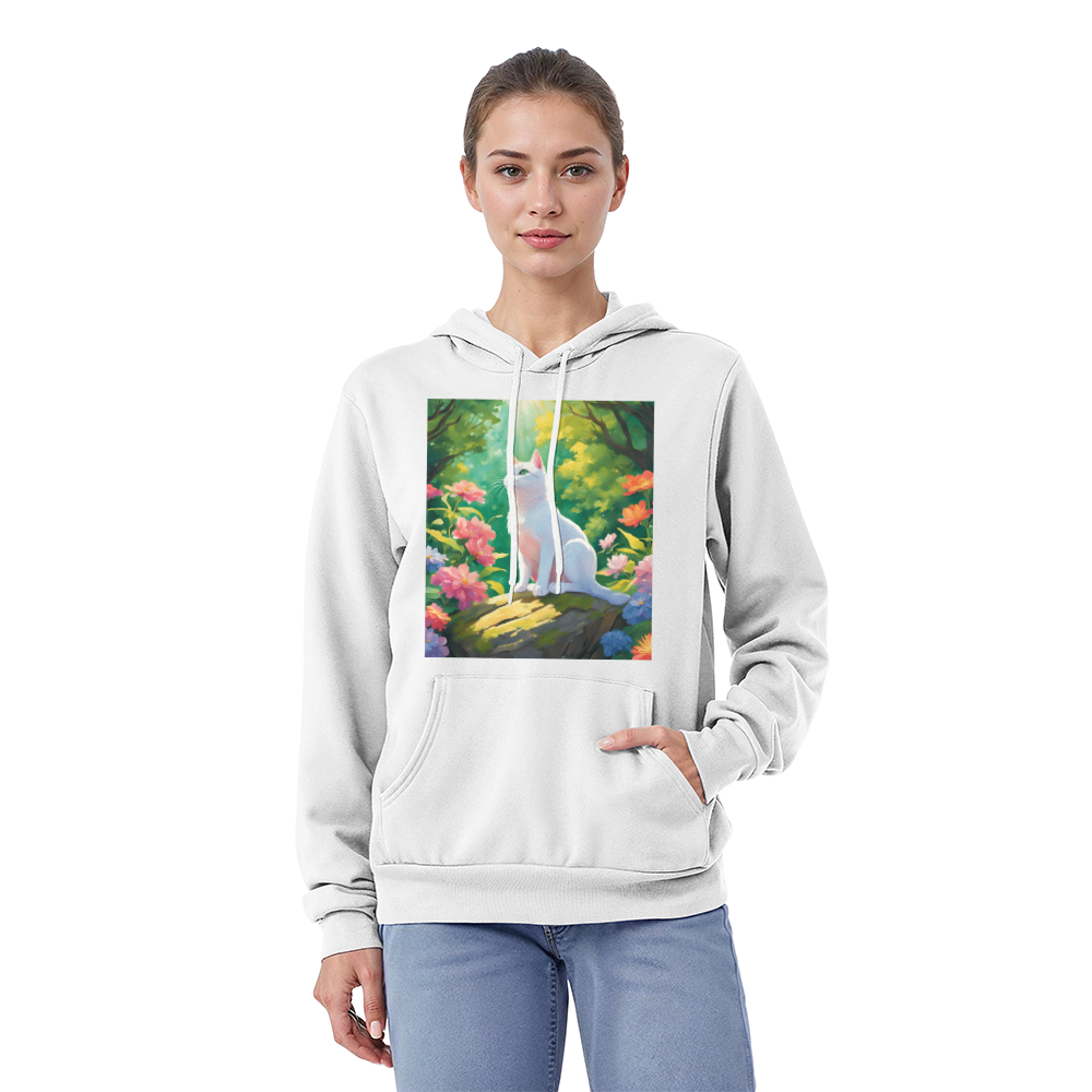 Enchanted Garden Cat Hoodie – Cozy Artistic Hoodie for Cat Lovers