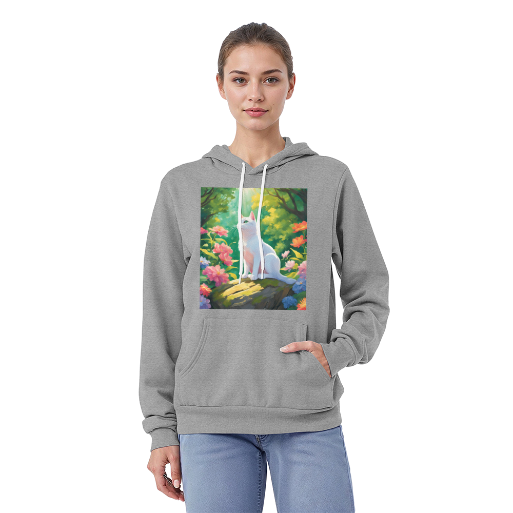Enchanted Garden Cat Hoodie – Cozy Artistic Hoodie for Cat Lovers