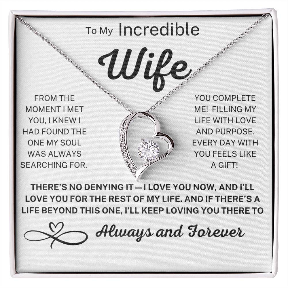 Forever Love Necklace – Romantic Gift for Wife with Message Card