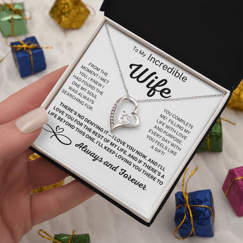 Forever Love Necklace – Romantic Gift for Wife with Message Card