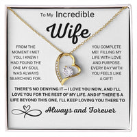 Forever Love Necklace – Romantic Gift for Wife with Message Card