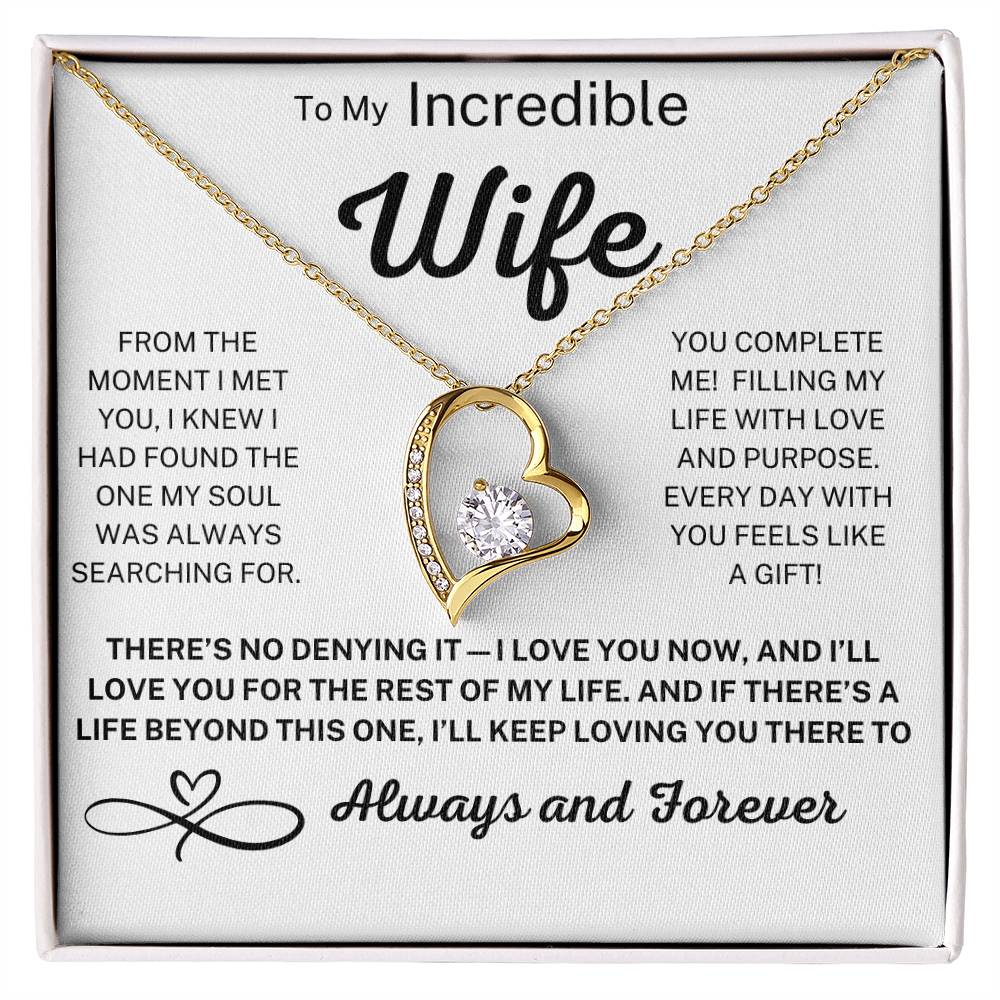 Forever Love Necklace – Romantic Gift for Wife with Message Card
