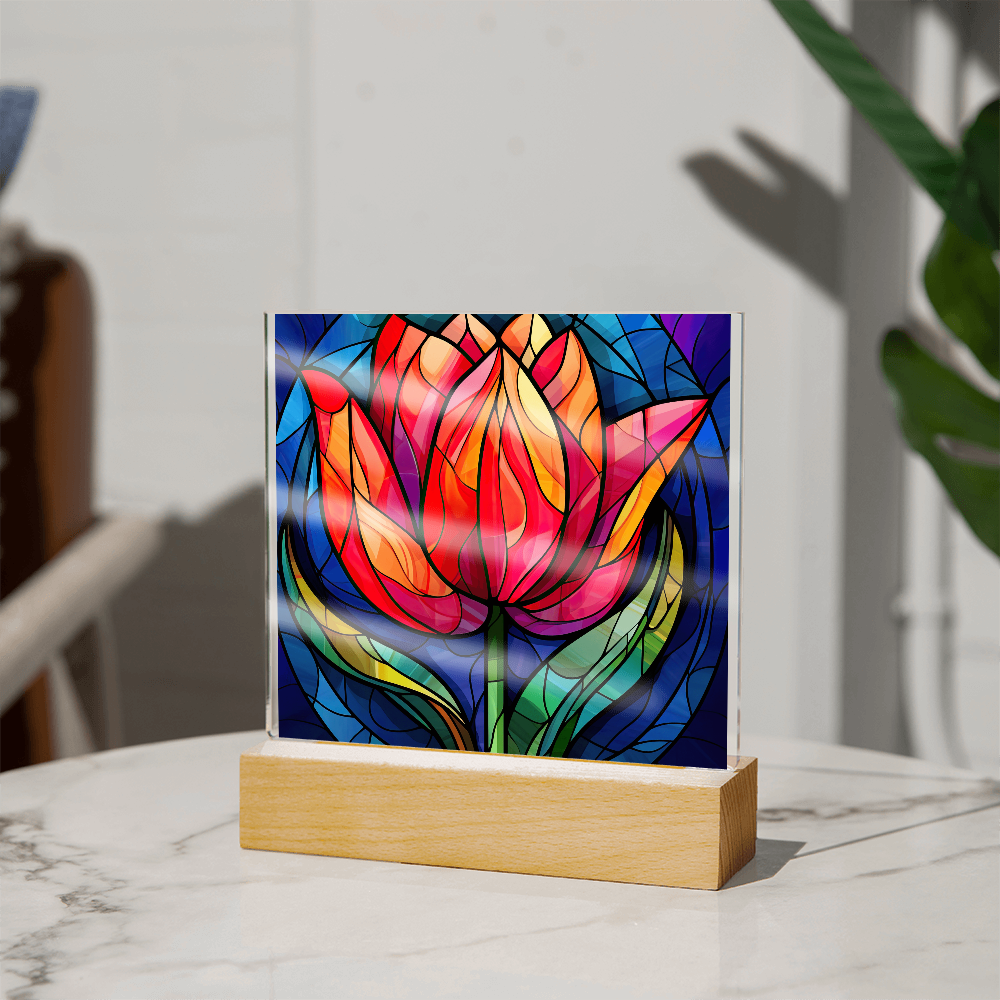 Stained Glass LED Acrylic Decor